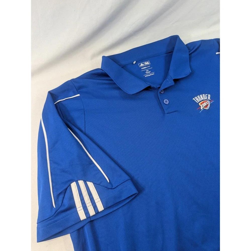 Adidas 2XL XXL Adult Polo Shirt Clima Lite Golf Performance OKC Thunder Blue